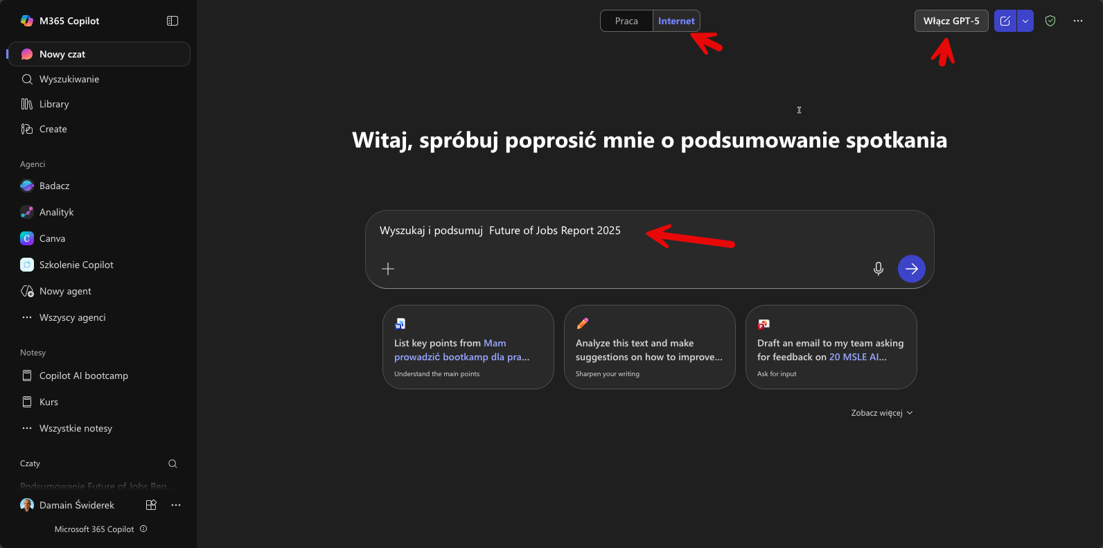 Przykład podsumowania raportu
